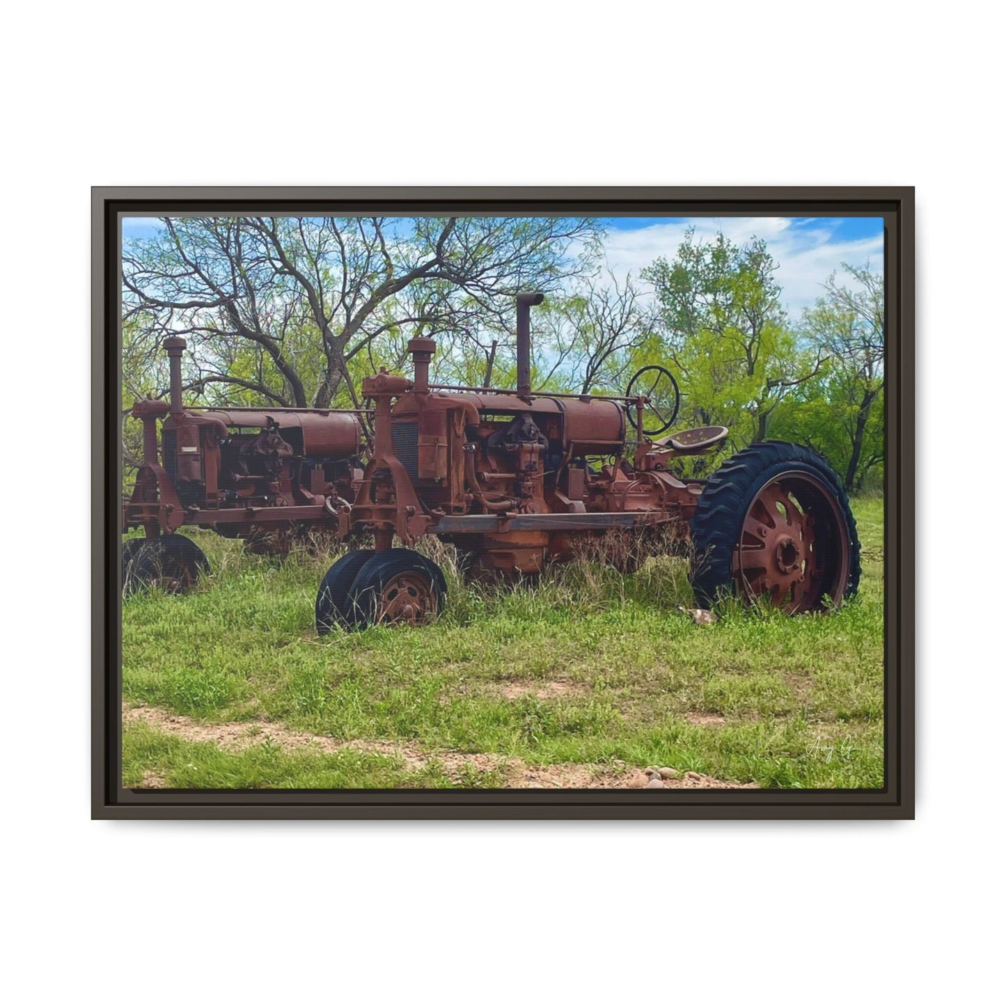 Twin Tractors, Gallery Canvas Wraps, Vertical Frame