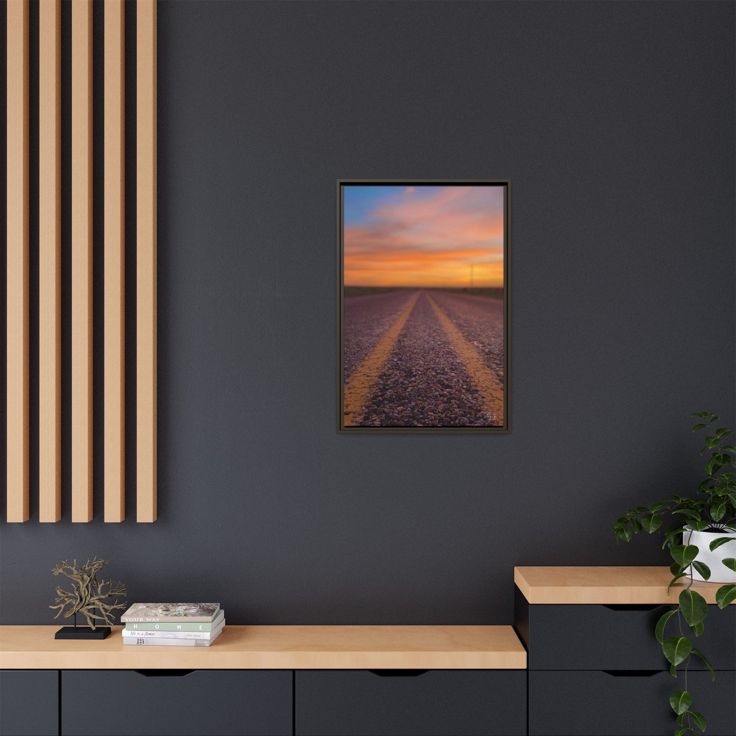 Highways and the Biways Sunset, Gallery Canvas Wraps, Vertical Frame