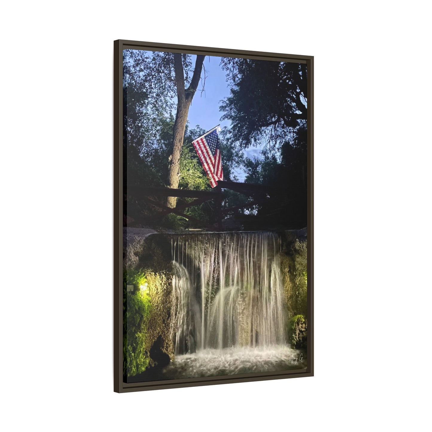 Patriotic falls Matte Canvas, Framed (Multi-color)