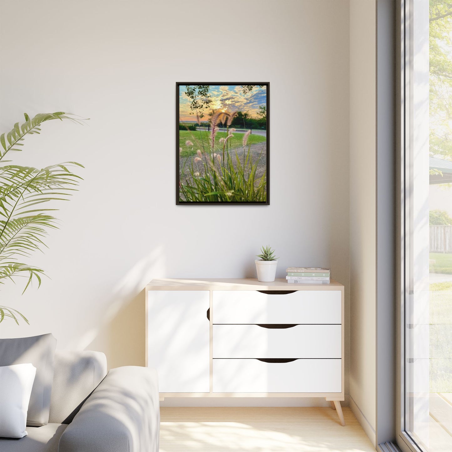 Feathergrass Sunrise, Gallery Canvas Wraps, Vertical Frame