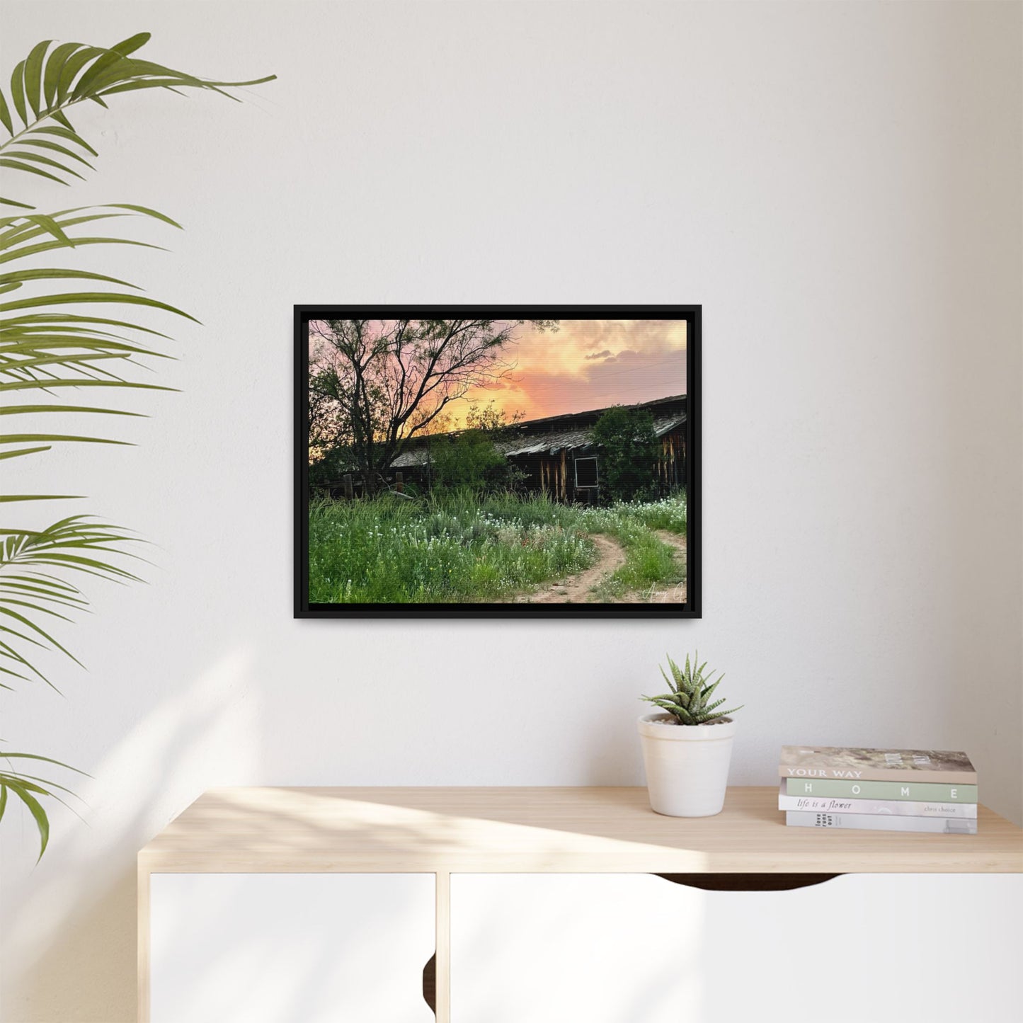 Stable, Matte Canvas, Black Frame