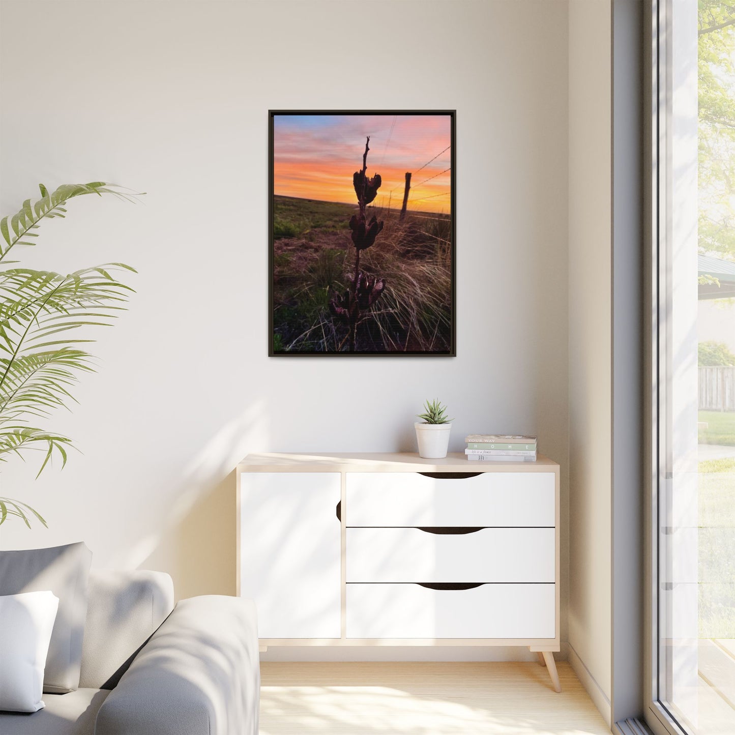 Native Yucca, Sunset, Gallery Canvas Wraps, Vertical Frame