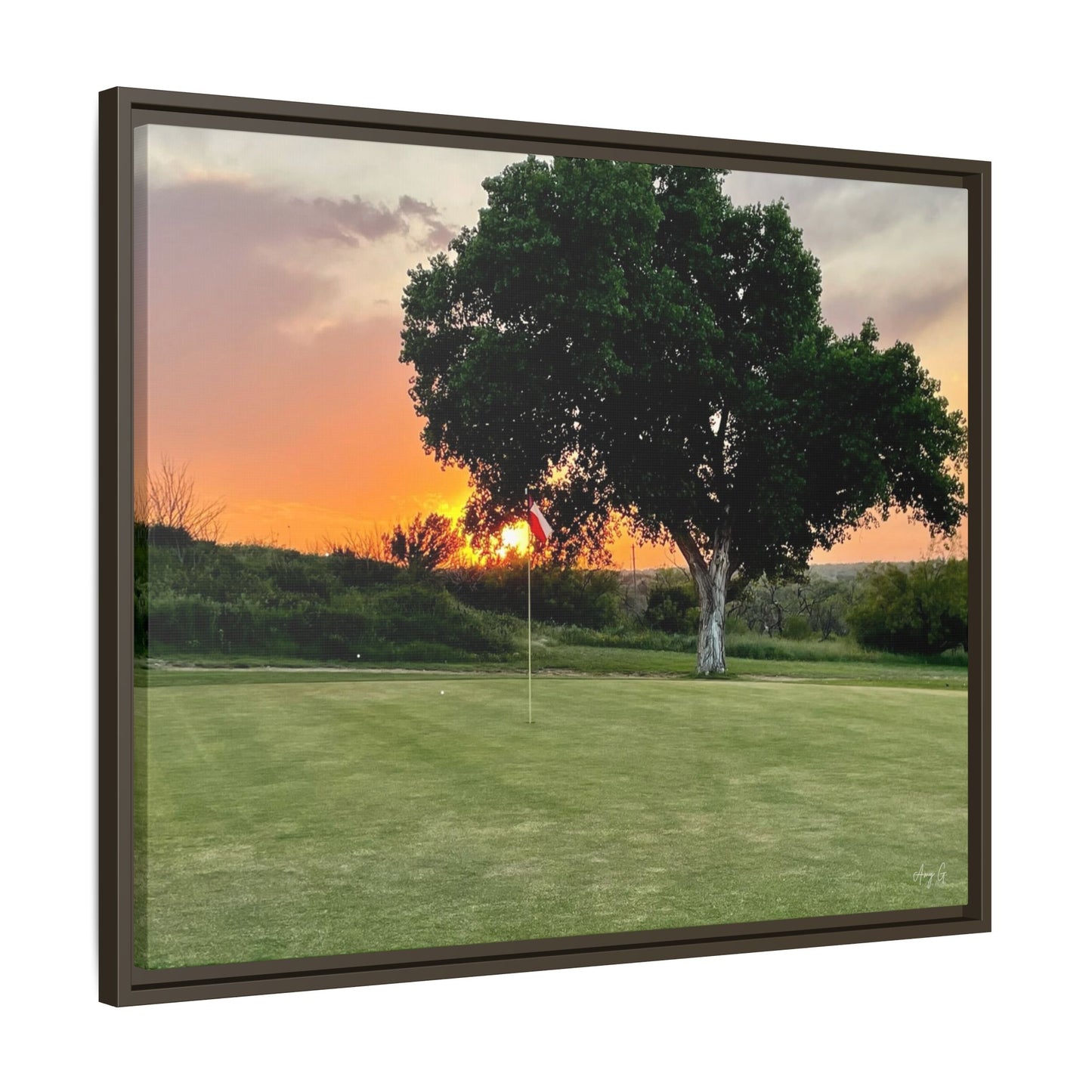 Golf Green sunset, Gallery Canvas Wraps, Horizontal Frame