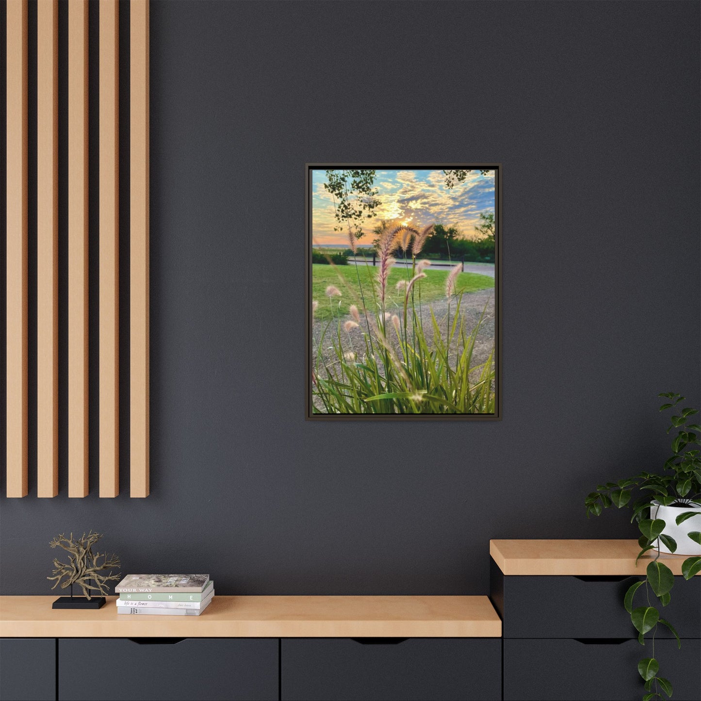 Feathergrass Sunrise, Gallery Canvas Wraps, Vertical Frame