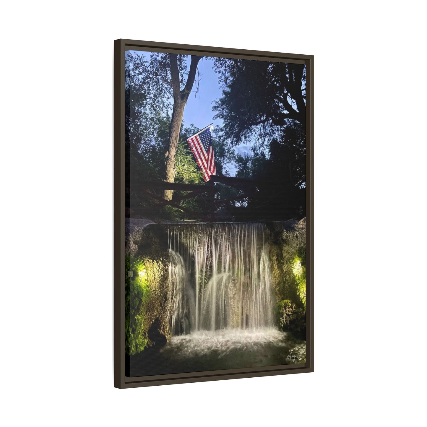 Patriotic falls Matte Canvas, Framed (Multi-color)