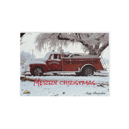 Holiday Cards, Fire Truck Christmas (One-sided print)