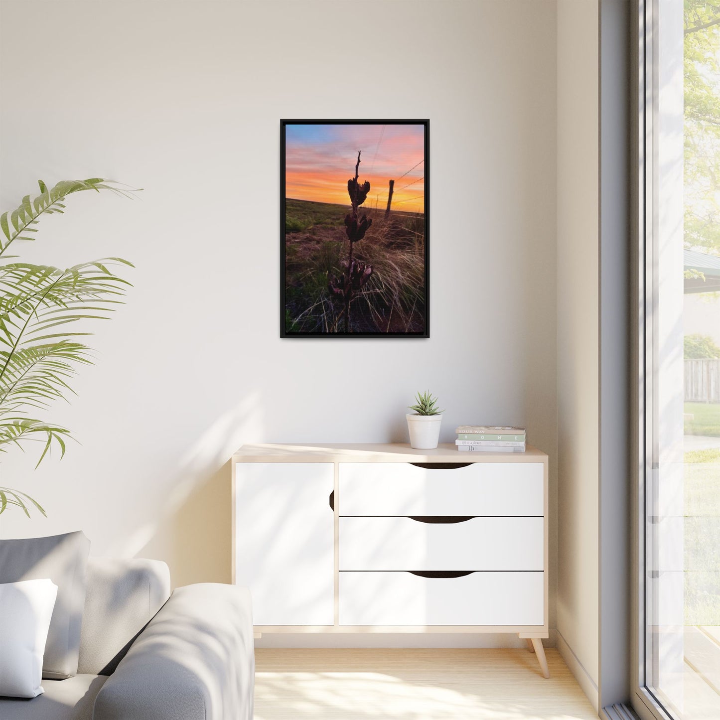 Native Yucca, Sunset, Gallery Canvas Wraps, Vertical Frame