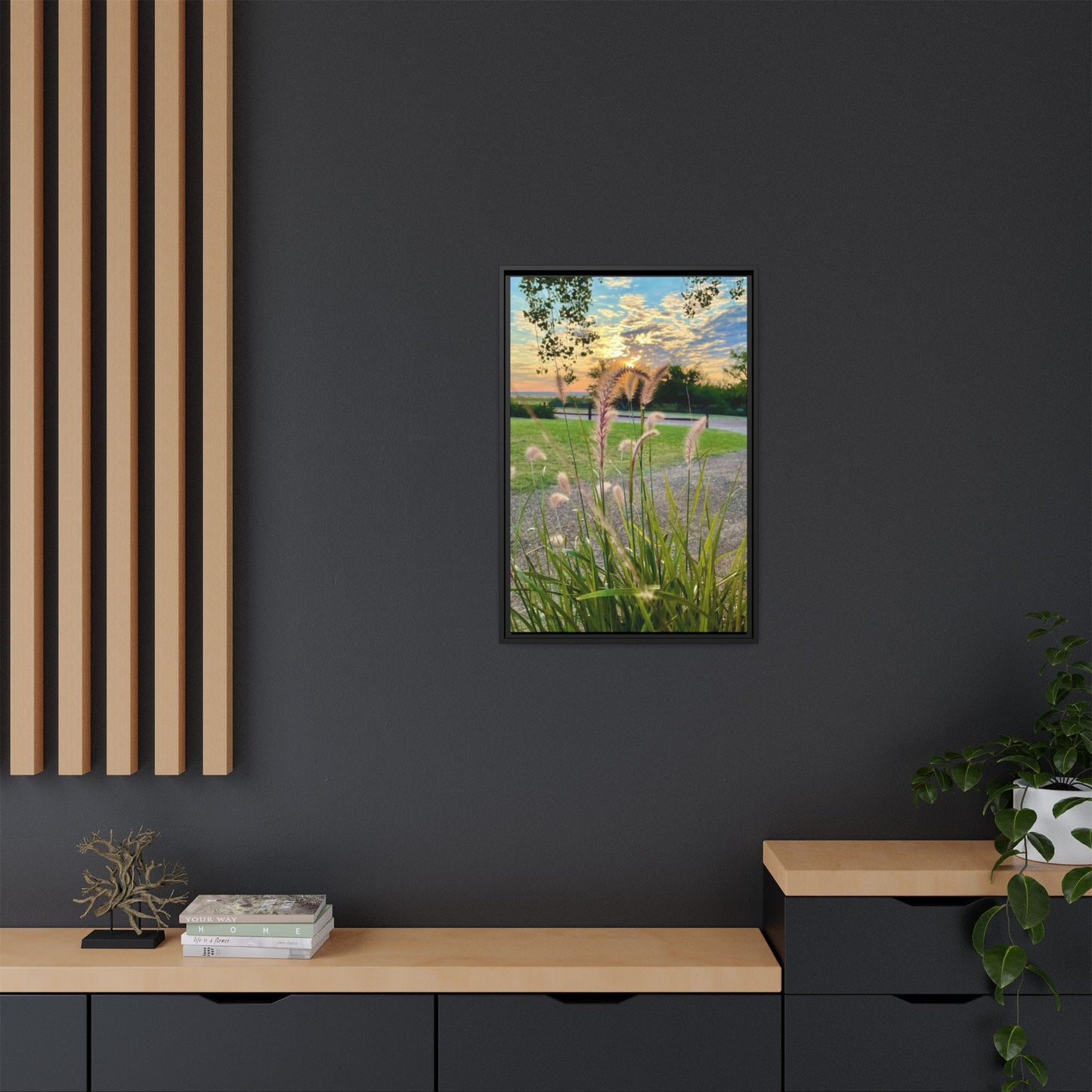 Feathergrass Sunrise, Gallery Canvas Wraps, Vertical Frame