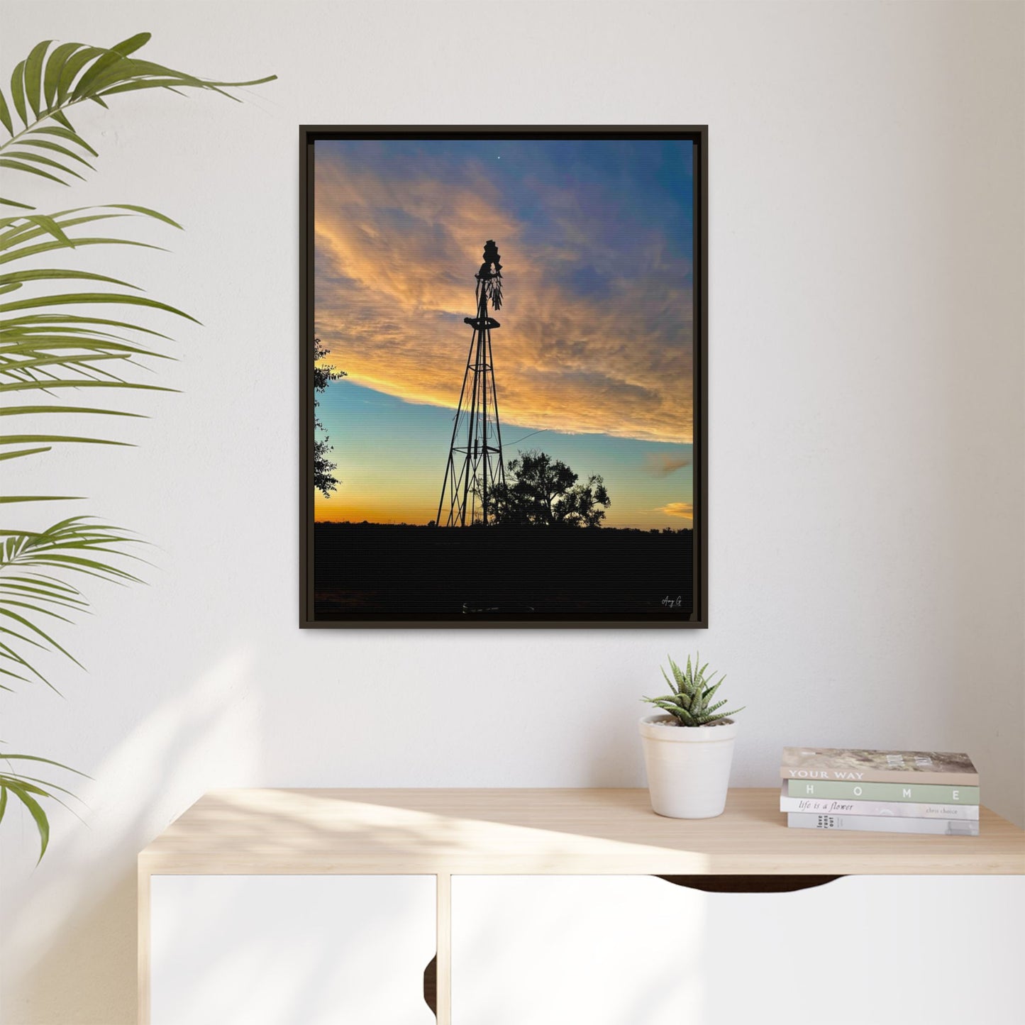 Windmill Sunset, Gallery Canvas Wraps, Vertical Frame