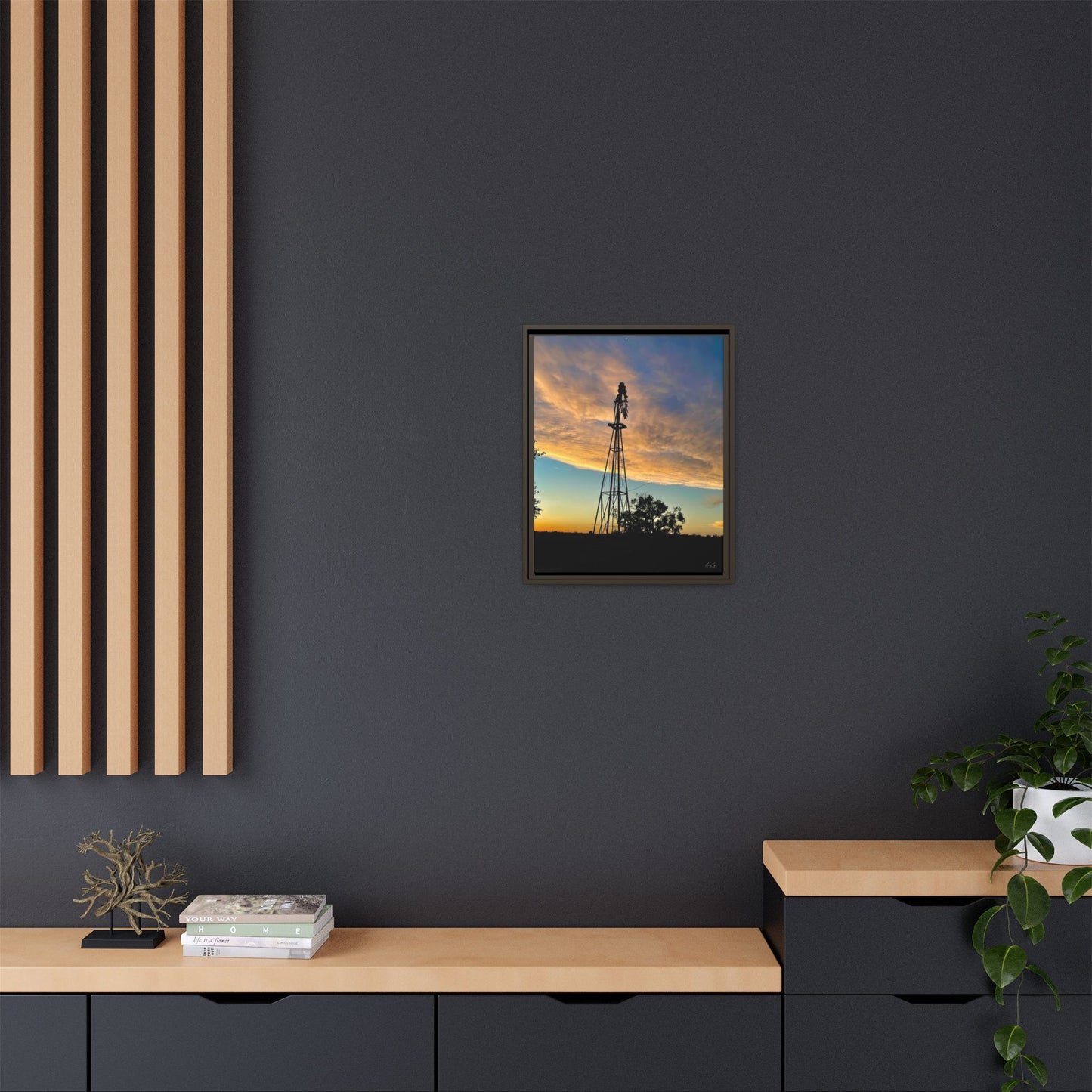 Windmill Sunset, Gallery Canvas Wraps, Vertical Frame