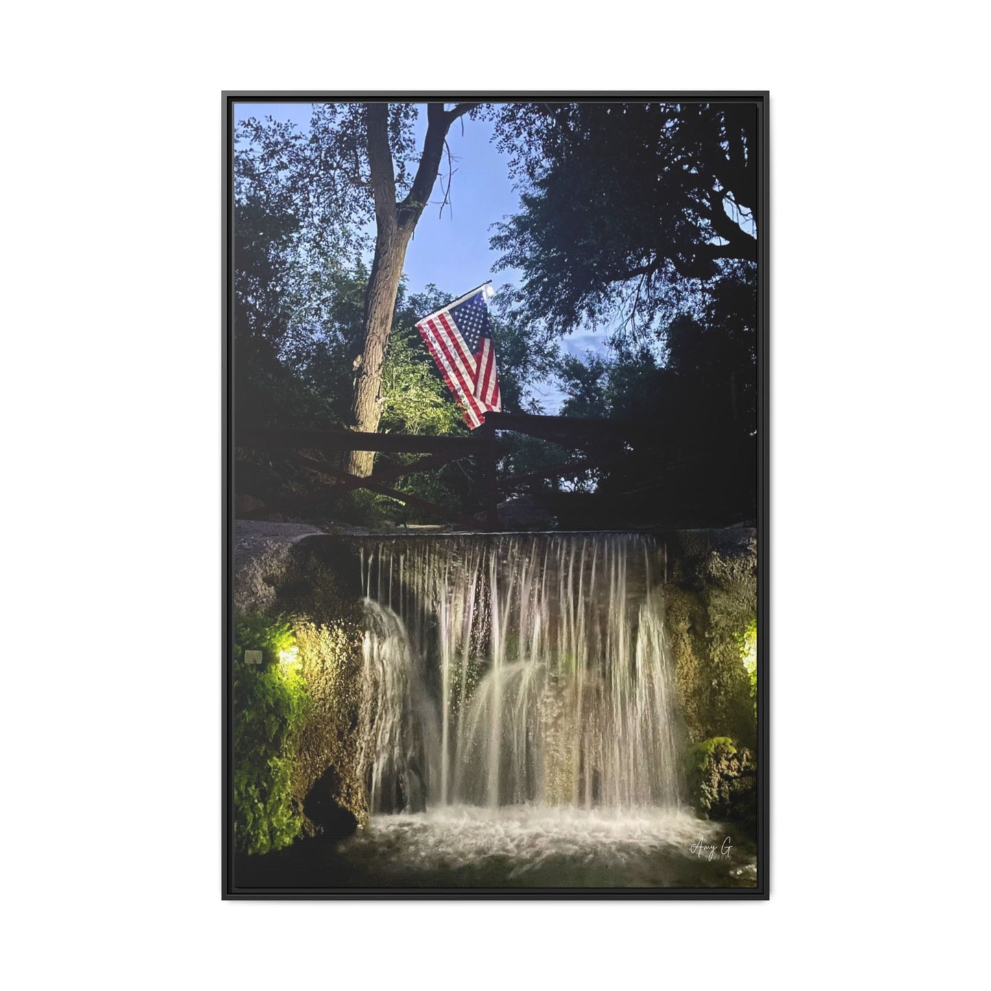 Patriotic falls Matte Canvas, Framed (Multi-color)