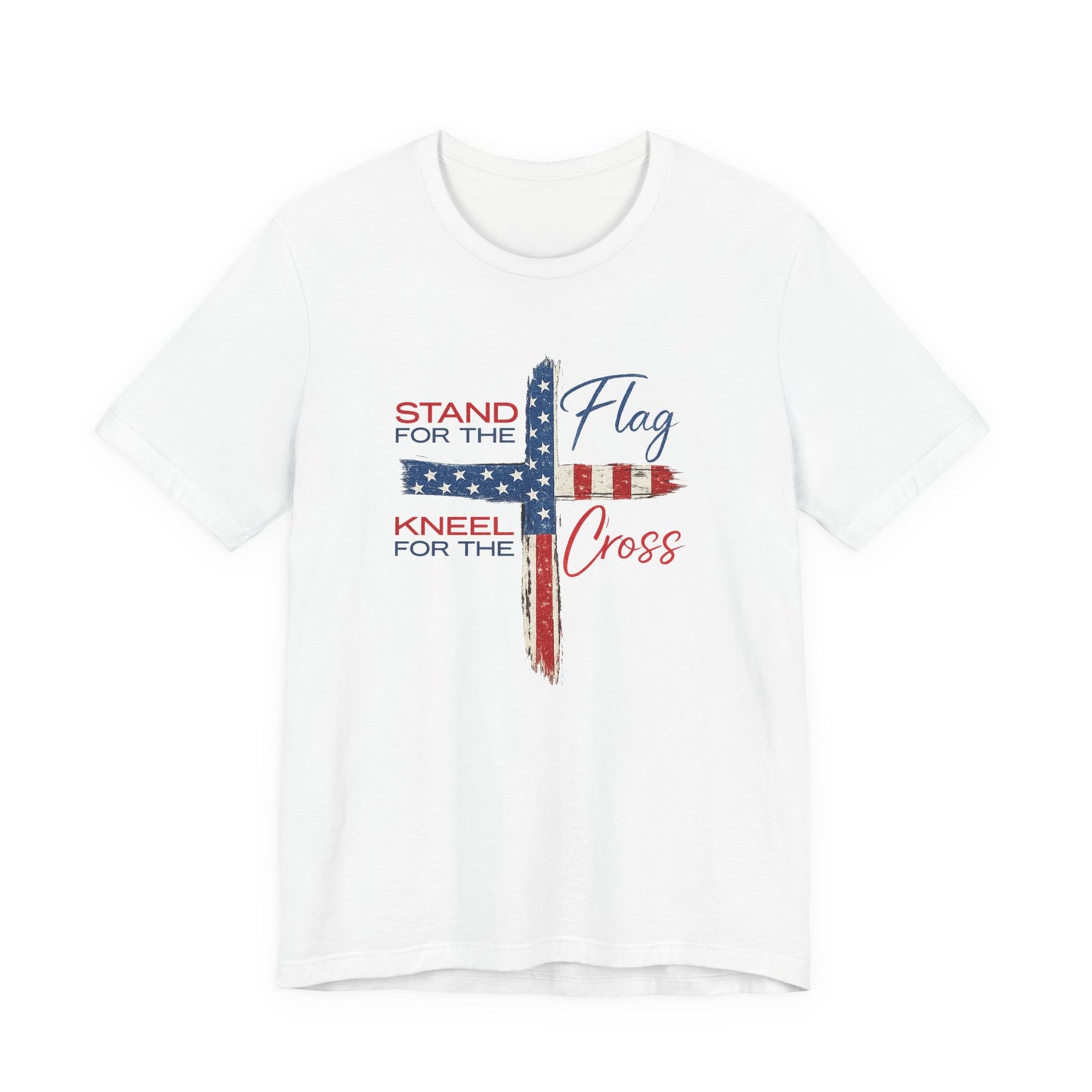 Stand for the Flag, Kneel for the cross Unisex Jersey Short Sleeve Tee