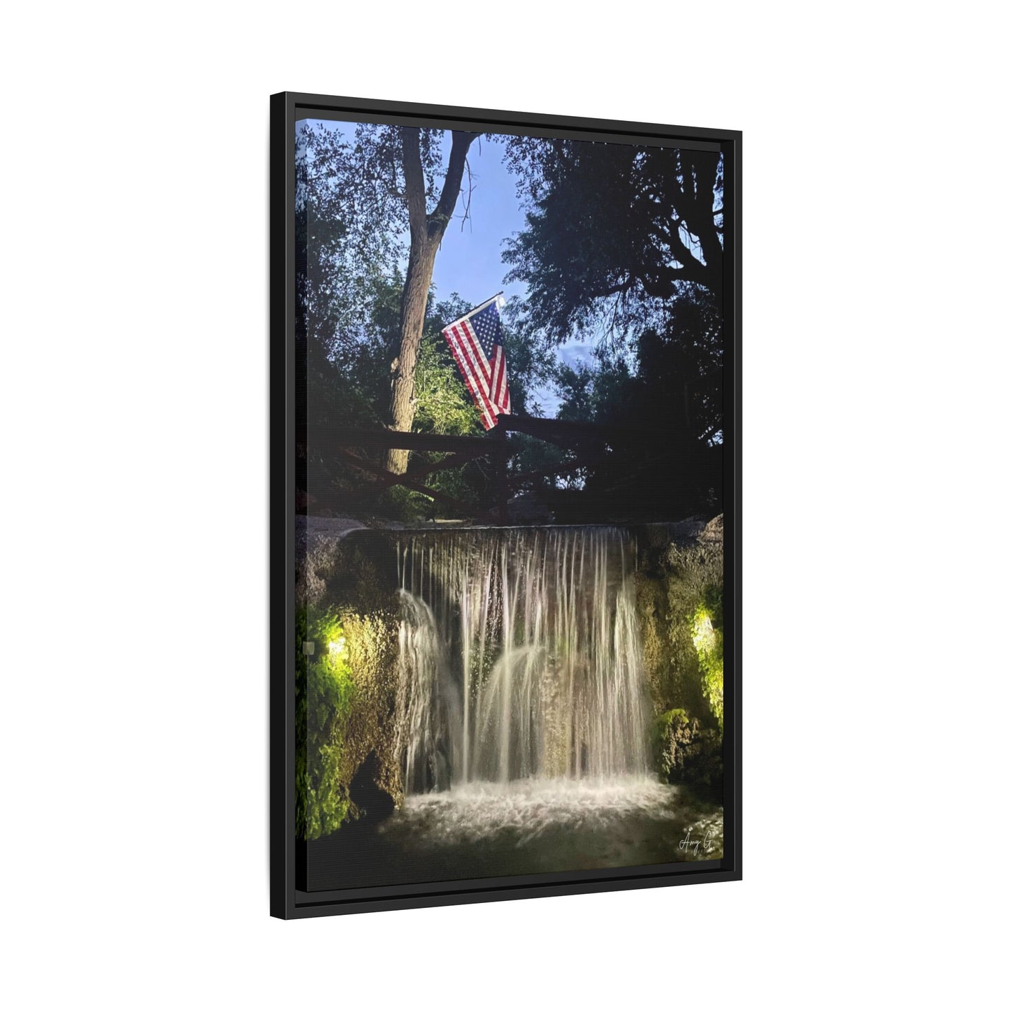 Patriotic falls Matte Canvas, Framed (Multi-color)