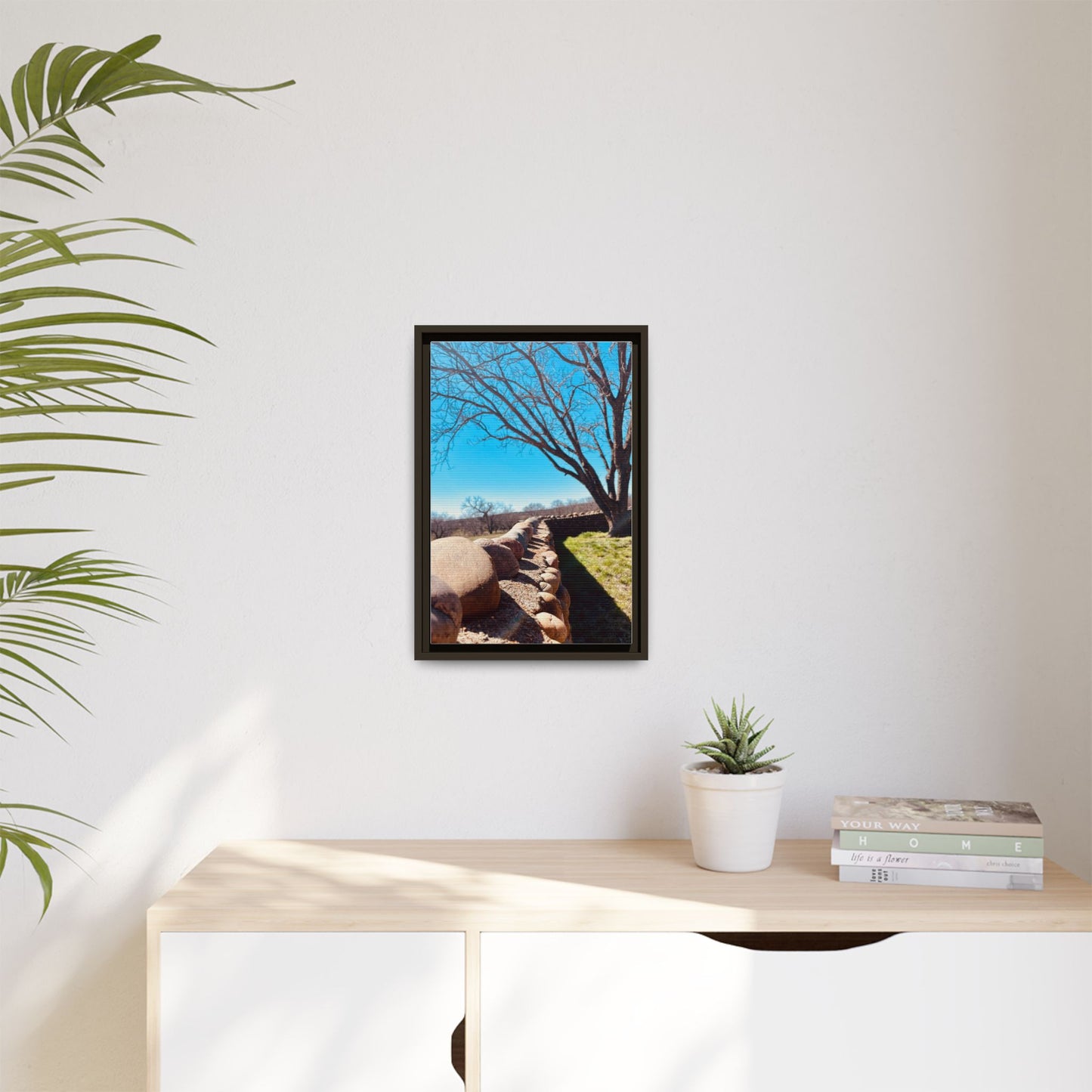 Rock Fence, Matte Canvas, Framed (Multi-color)