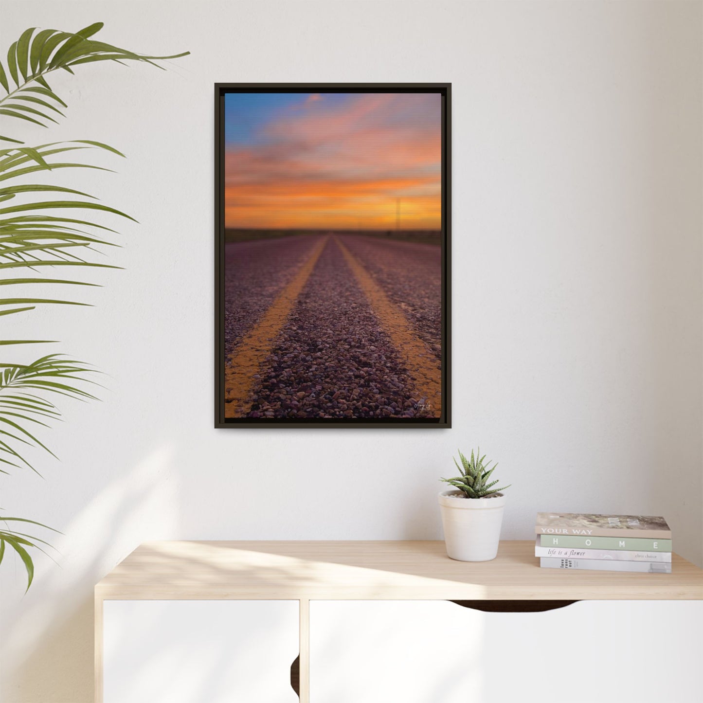 Highways and the Biways Sunset, Gallery Canvas Wraps, Vertical Frame