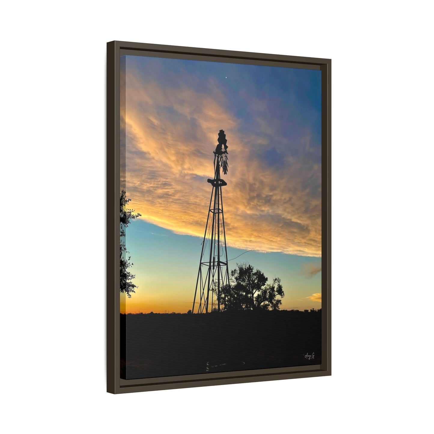 Windmill Sunset, Gallery Canvas Wraps, Vertical Frame