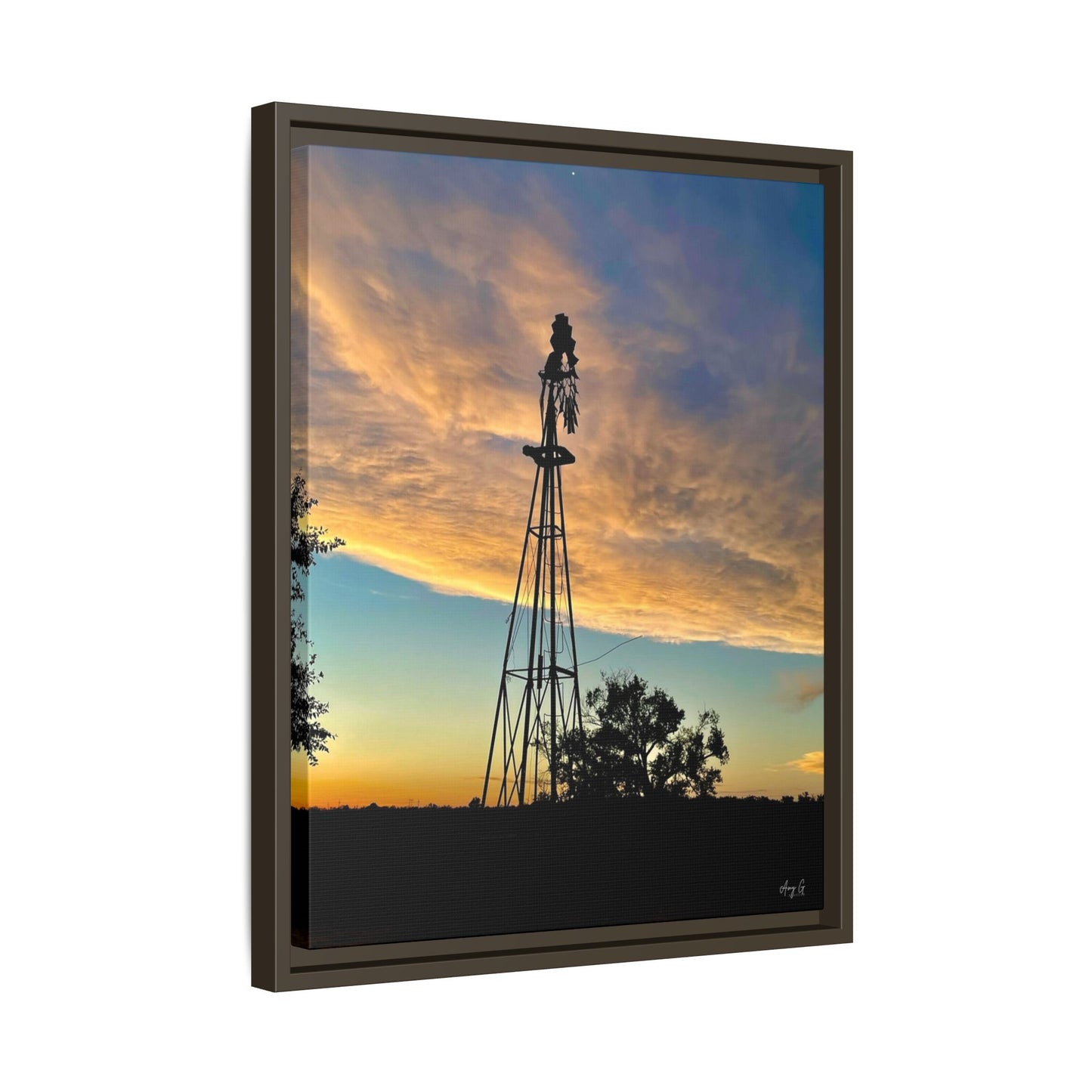 Windmill Sunset, Gallery Canvas Wraps, Vertical Frame