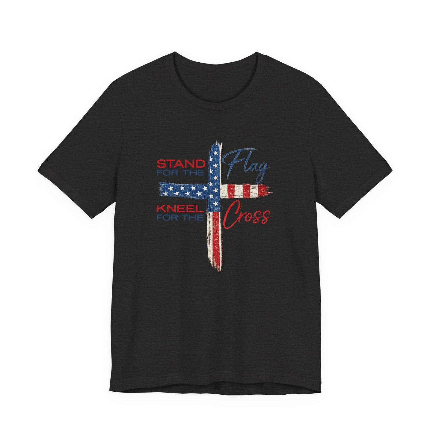 Stand for the Flag, Kneel for the cross Unisex Jersey Short Sleeve Tee