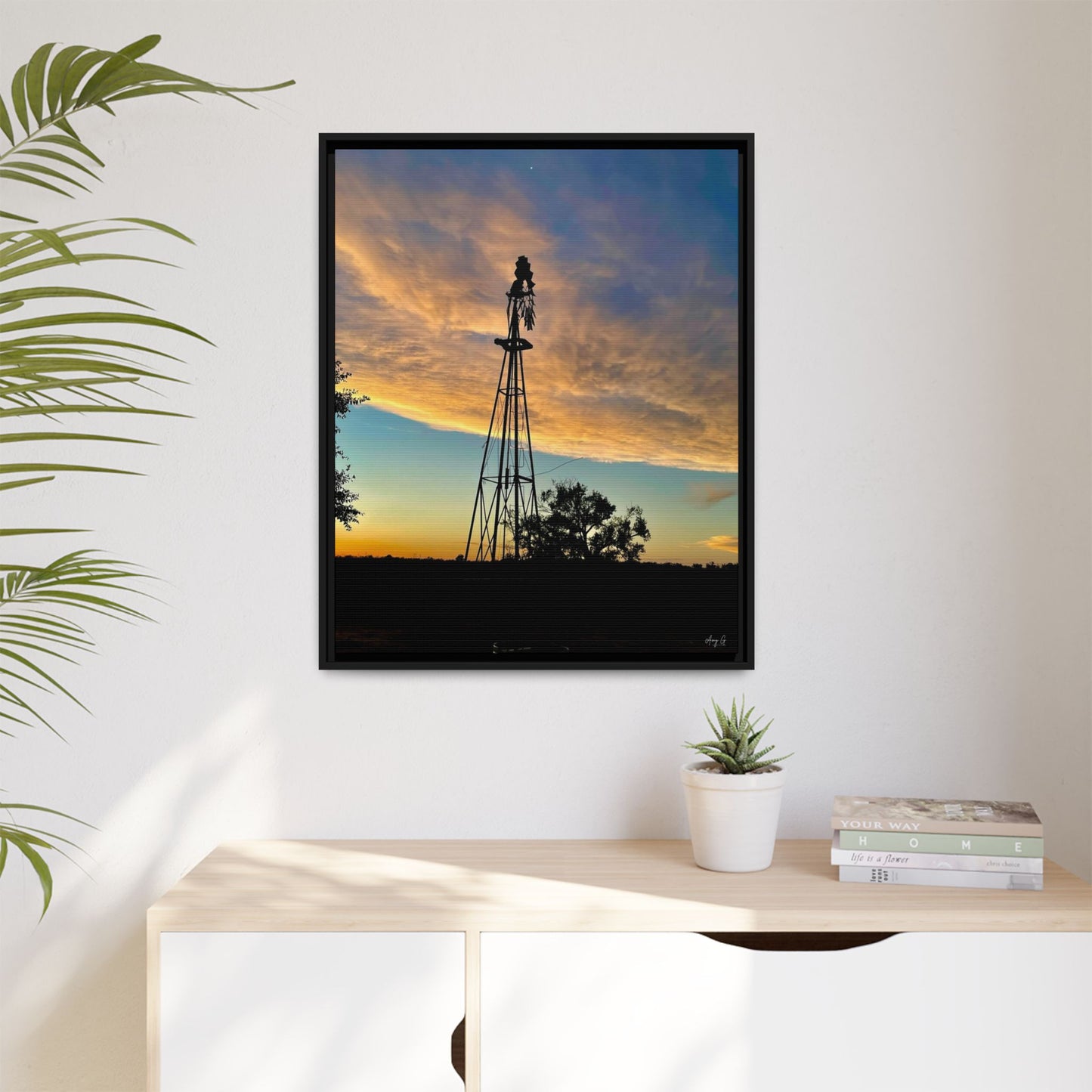 Windmill Sunset, Gallery Canvas Wraps, Vertical Frame