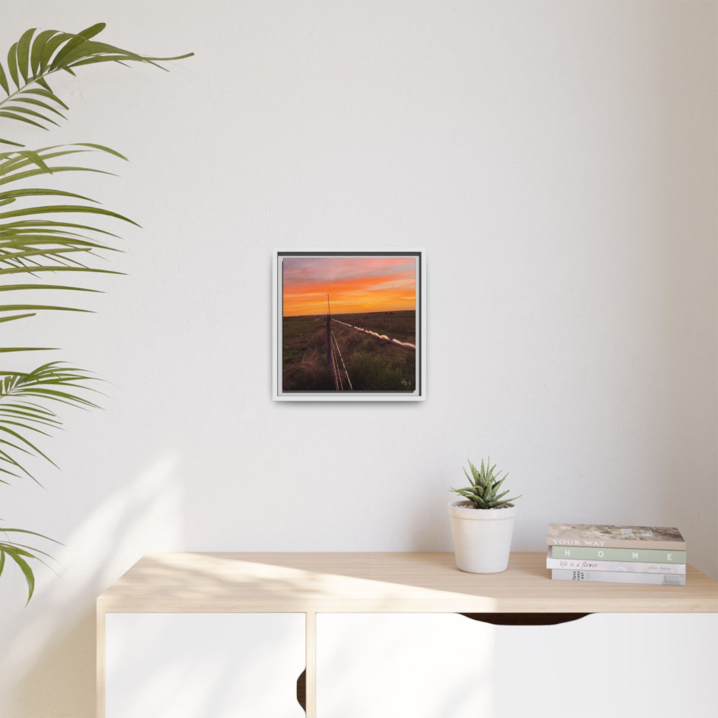 Barbed wire fence, Gallery Canvas Wraps, Vertical Frame