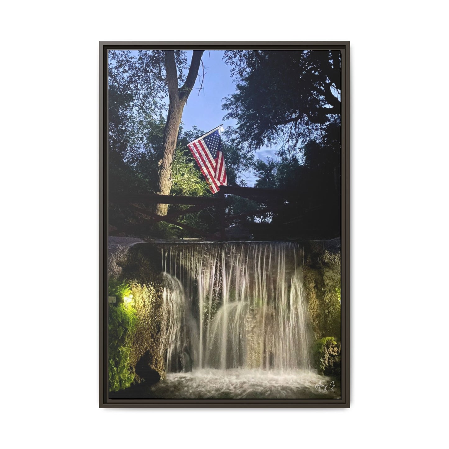Patriotic falls Matte Canvas, Framed (Multi-color)