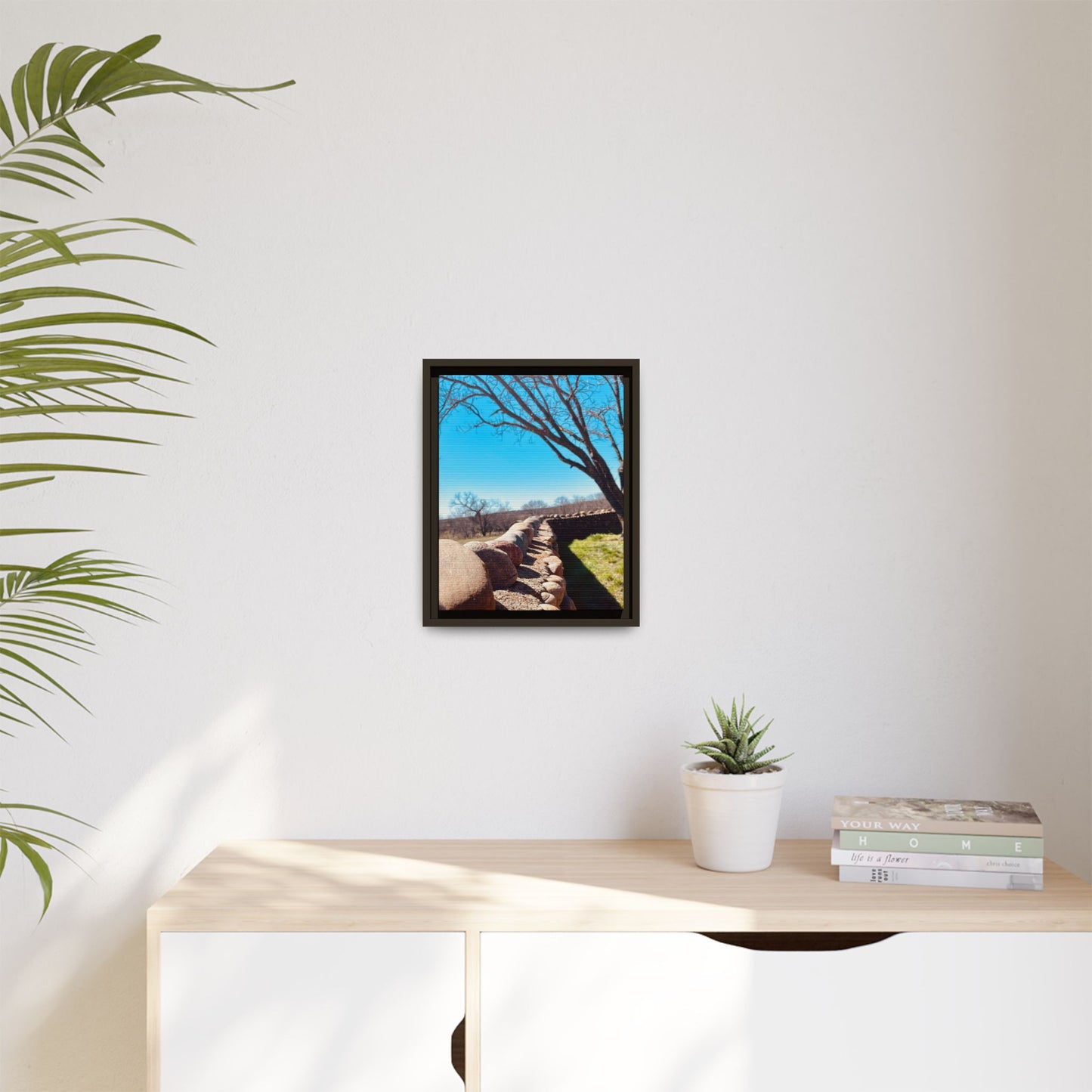 Rock Fence, Matte Canvas, Framed (Multi-color)
