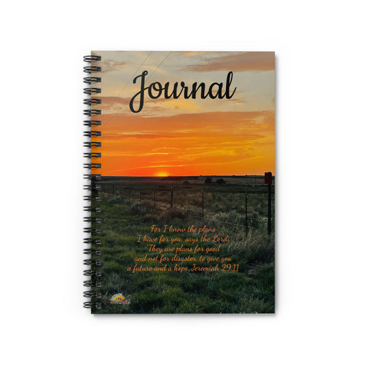 For I know the Plans, Sunset, Spiral Notebook - Ruled Line