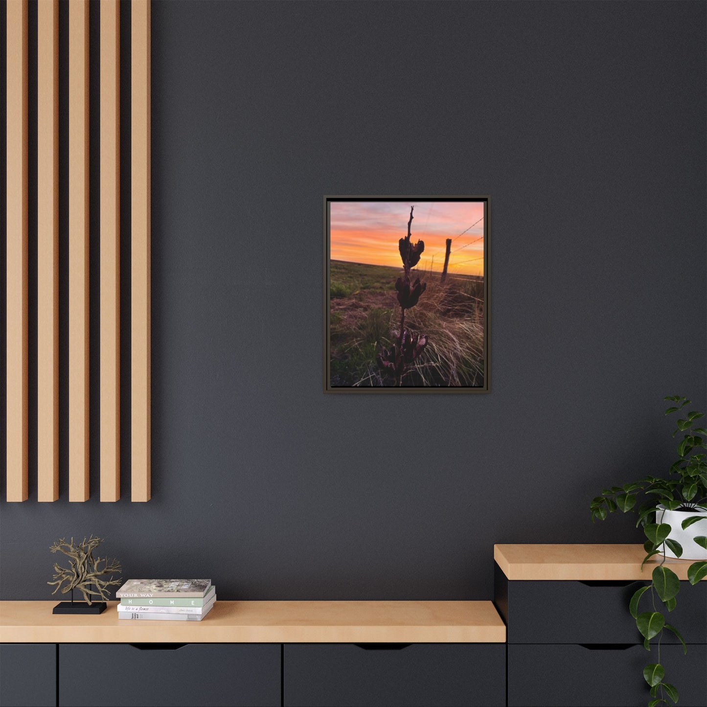 Native Yucca, Sunset, Gallery Canvas Wraps, Vertical Frame