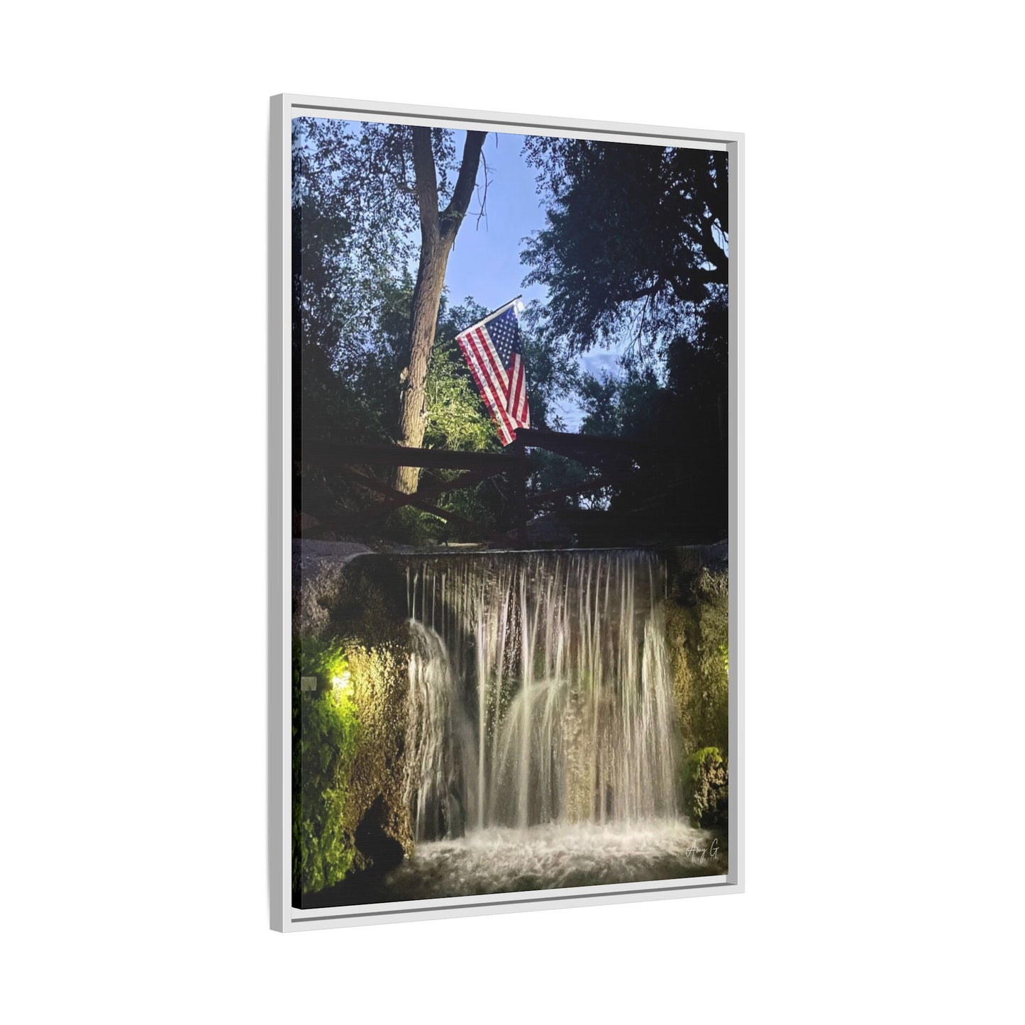 Patriotic falls Matte Canvas, Framed (Multi-color)