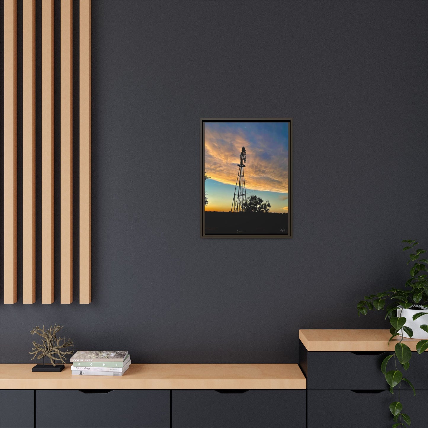 Windmill Sunset, Gallery Canvas Wraps, Vertical Frame