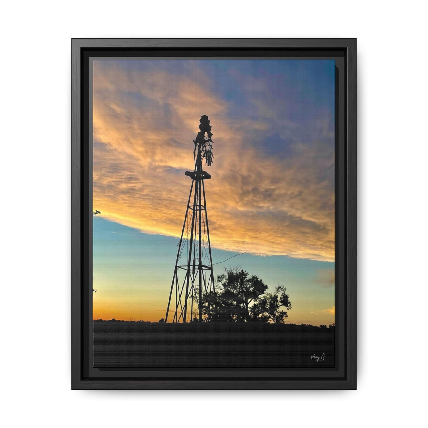 Windmill Sunset, Gallery Canvas Wraps, Vertical Frame