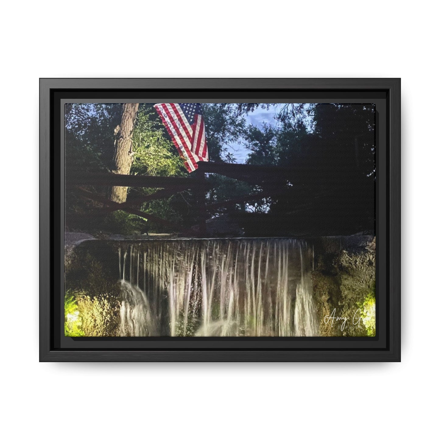 Patriotic falls Matte Canvas, Framed (Multi-color)