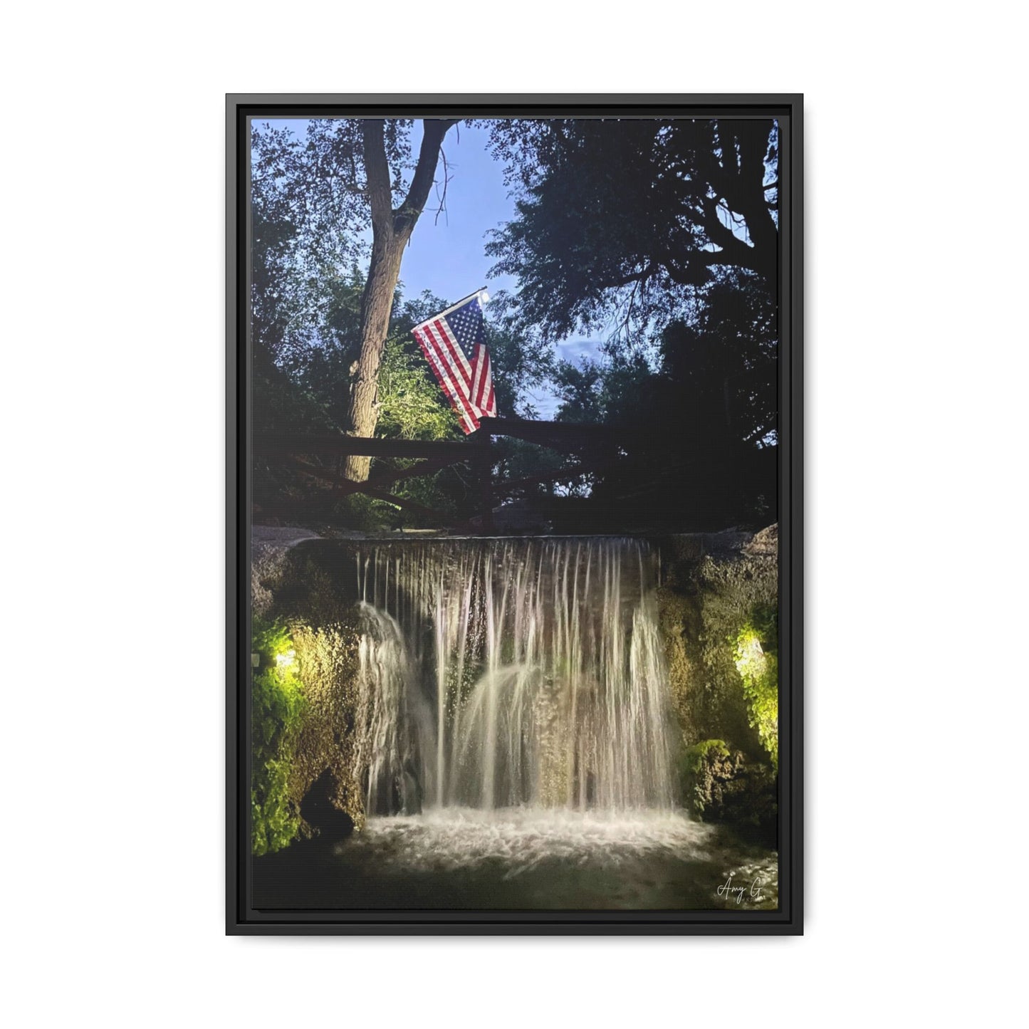 Patriotic falls Matte Canvas, Framed (Multi-color)