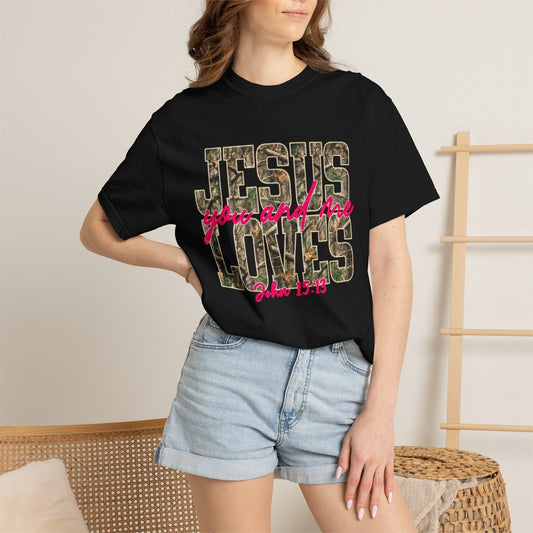 Jesus Loves, Unisex Garment-Dyed T-shirt