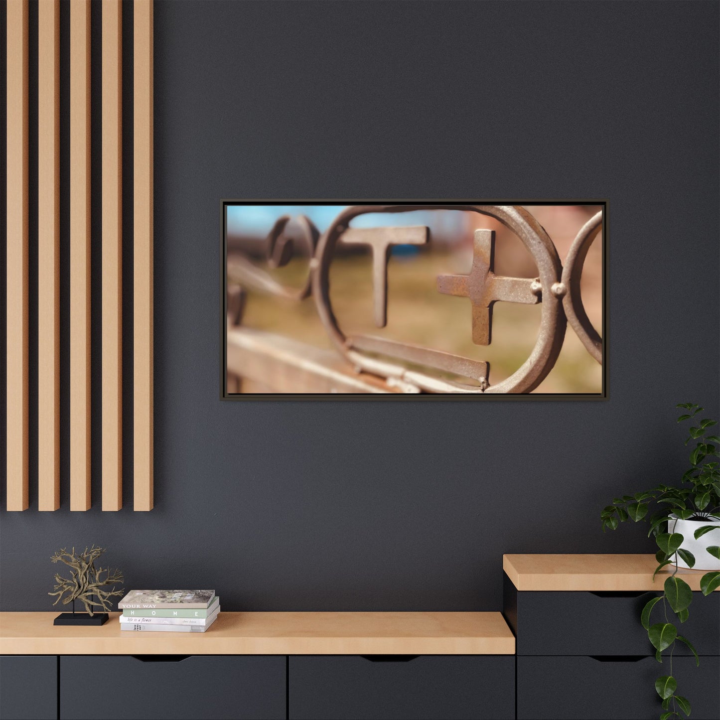 T cross Bar, Matte Canvas, Framed (Multi-color)
