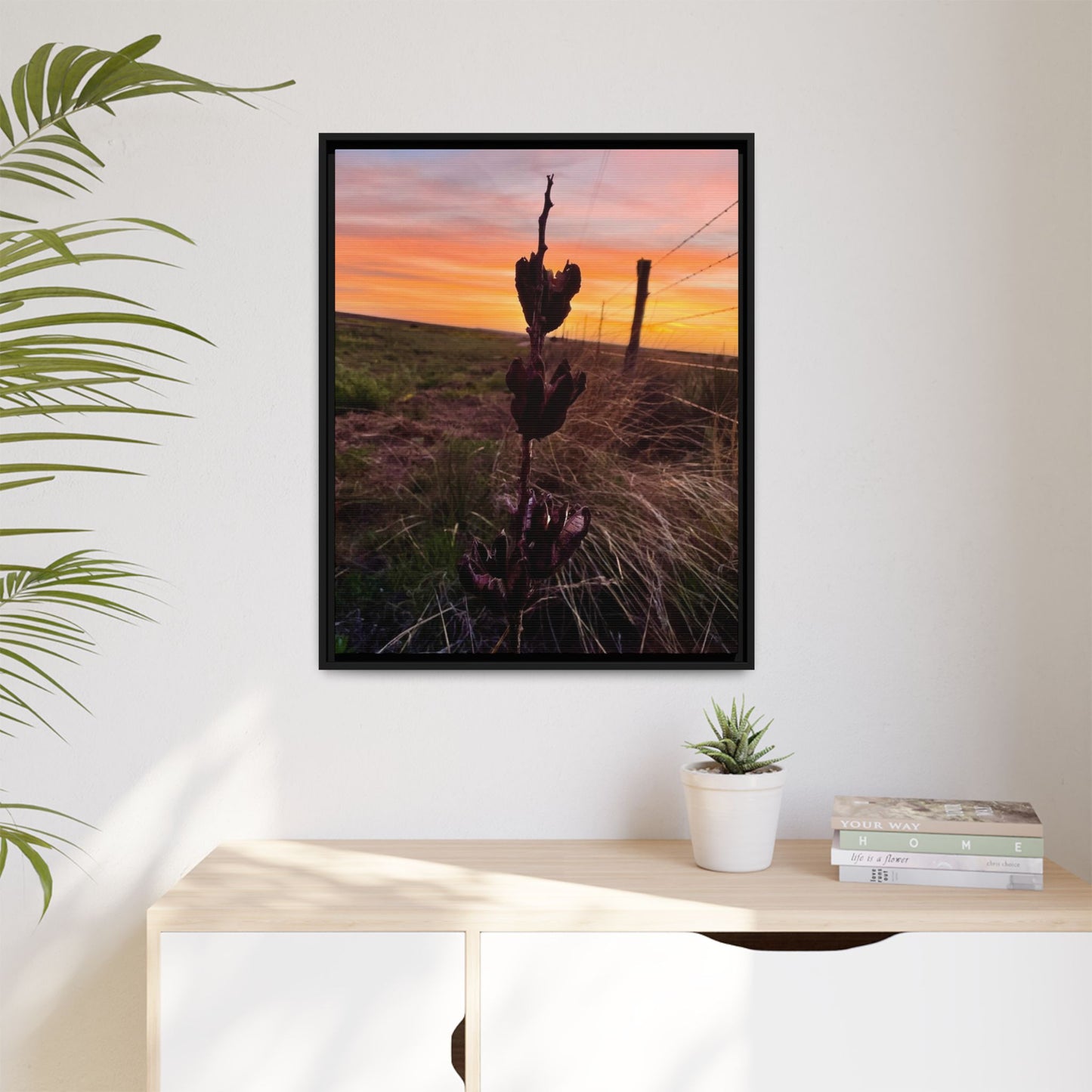 Native Yucca, Sunset, Gallery Canvas Wraps, Vertical Frame