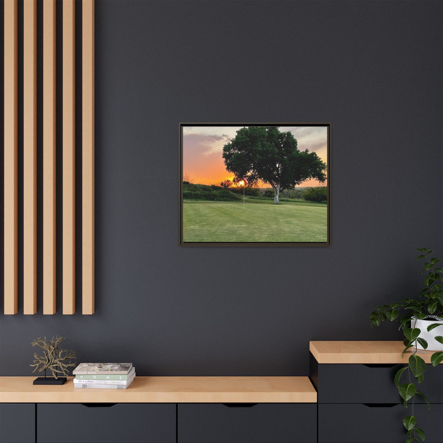 Golf Green sunset, Gallery Canvas Wraps, Horizontal Frame