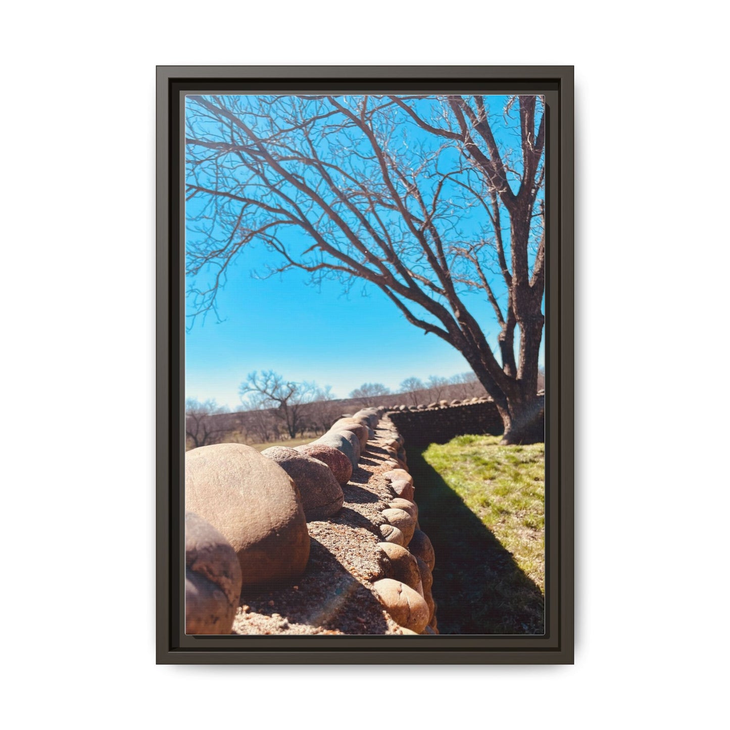 Rock Fence, Matte Canvas, Framed (Multi-color)