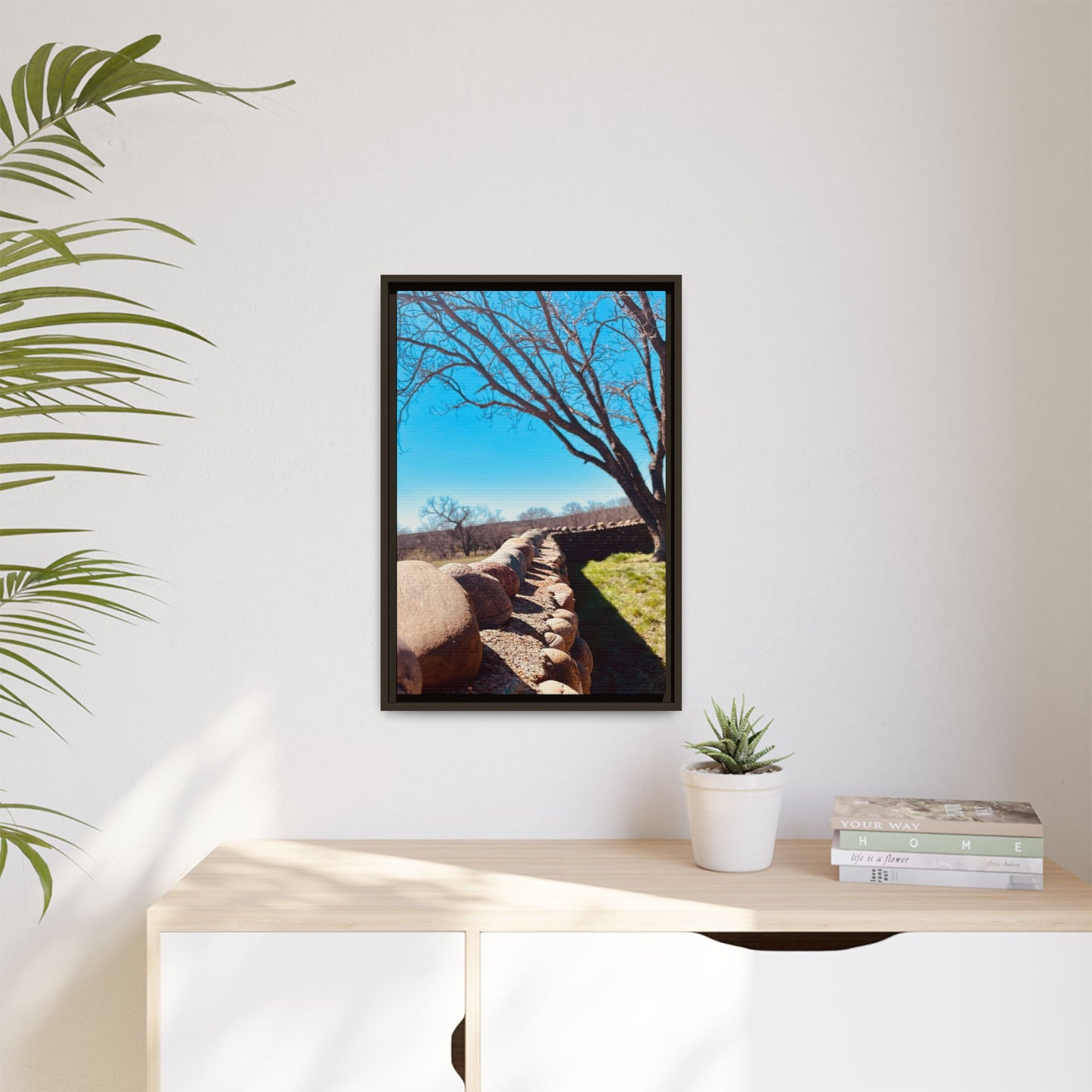 Rock Fence, Matte Canvas, Framed (Multi-color)