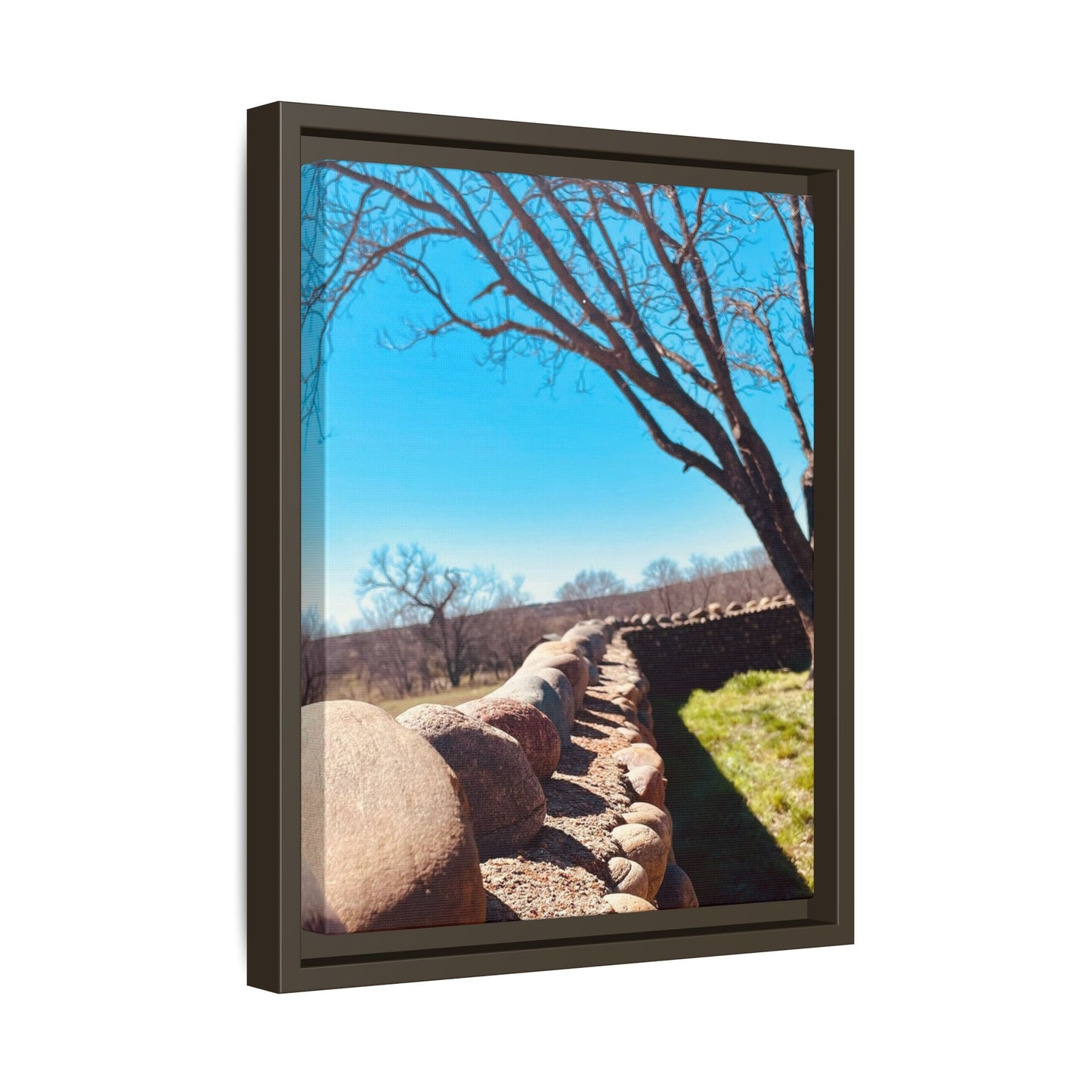Rock Fence, Matte Canvas, Framed (Multi-color)