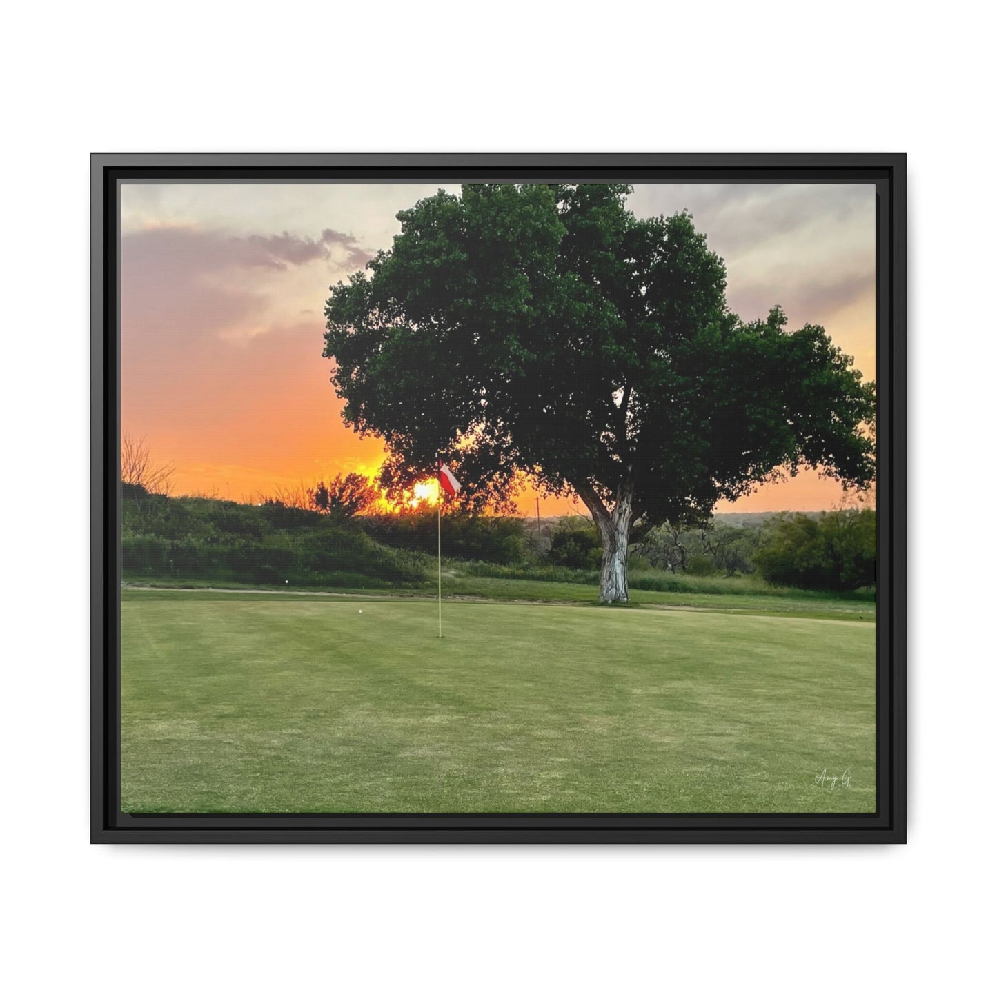 Golf Green sunset, Gallery Canvas Wraps, Horizontal Frame