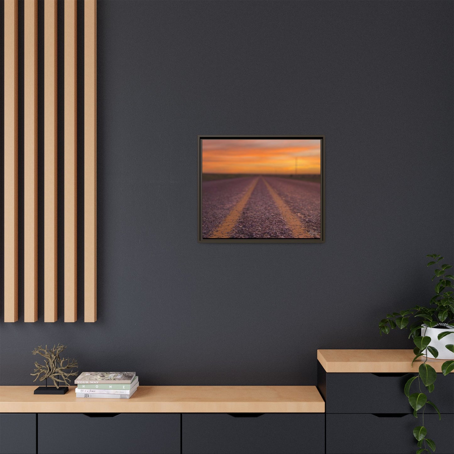Highways and the Biways Sunset, Gallery Canvas Wraps, Vertical Frame