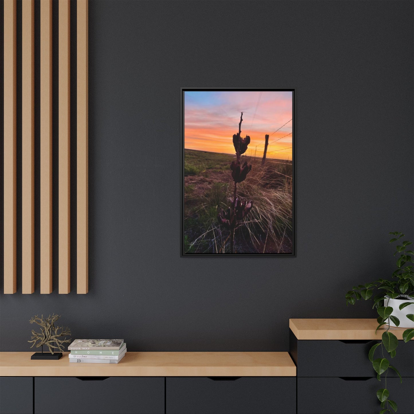 Native Yucca, Sunset, Gallery Canvas Wraps, Vertical Frame