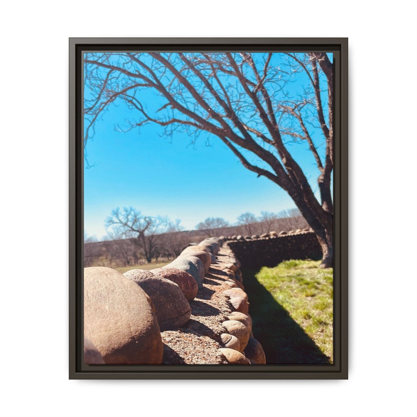 Rock Fence, Matte Canvas, Framed (Multi-color)