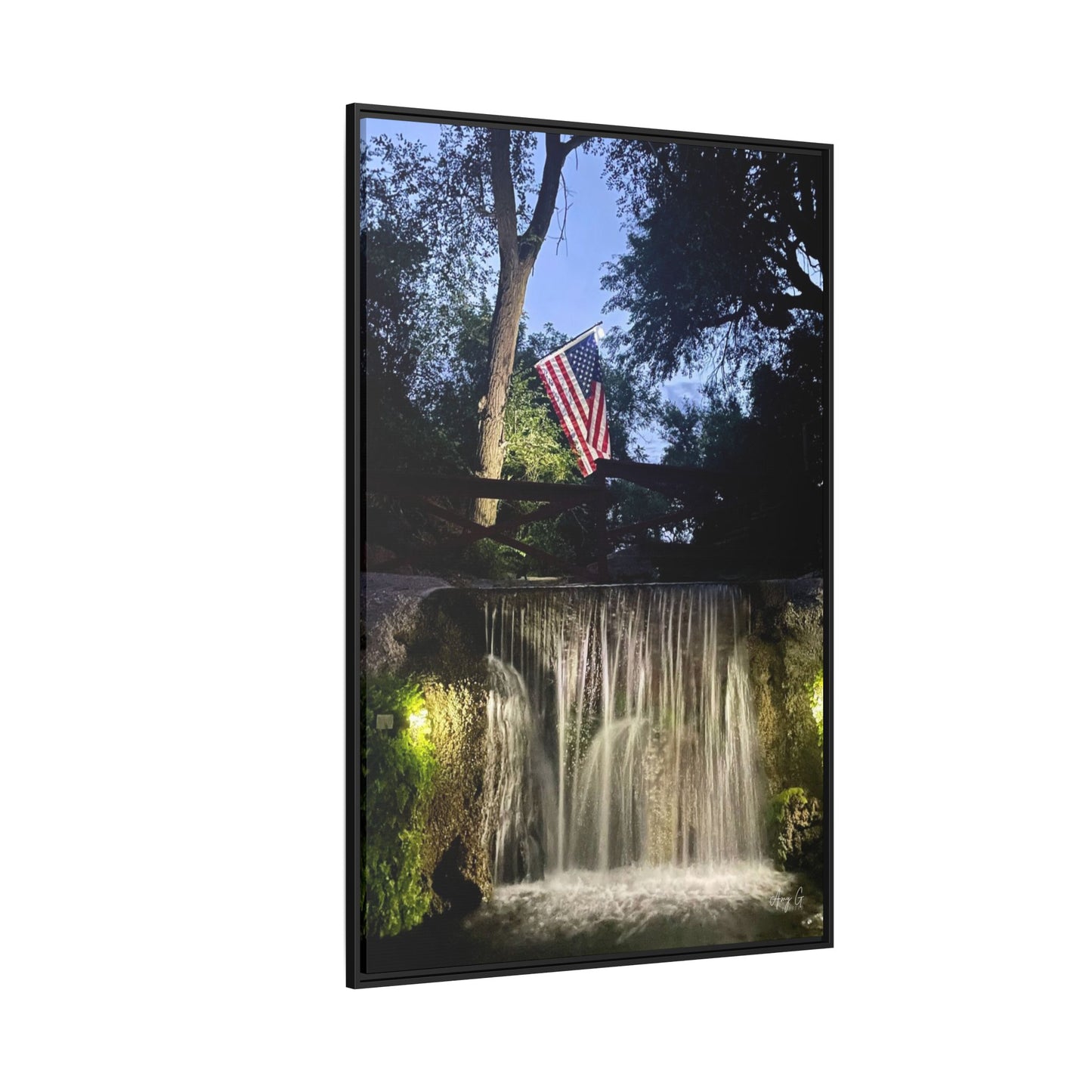 Patriotic falls Matte Canvas, Framed (Multi-color)