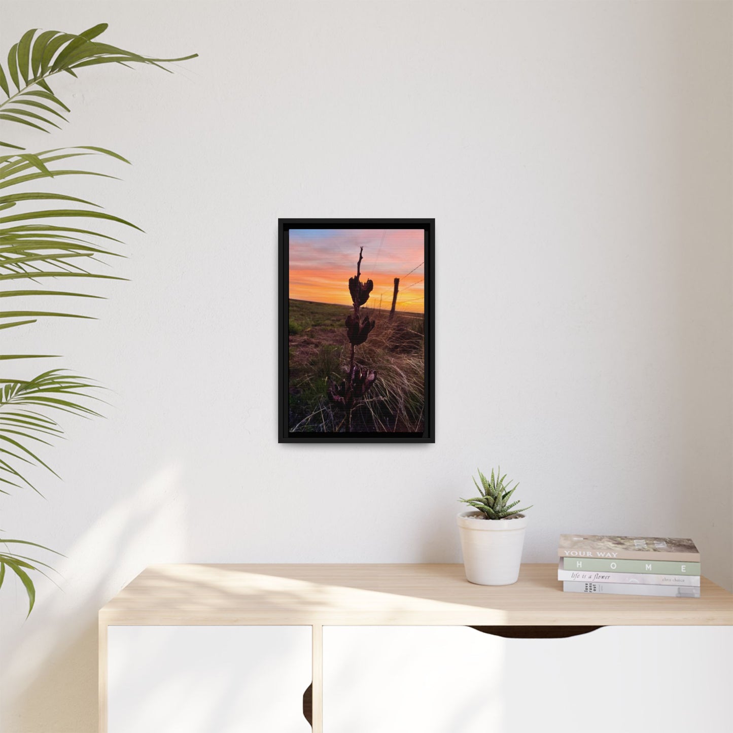 Native Yucca, Sunset, Gallery Canvas Wraps, Vertical Frame