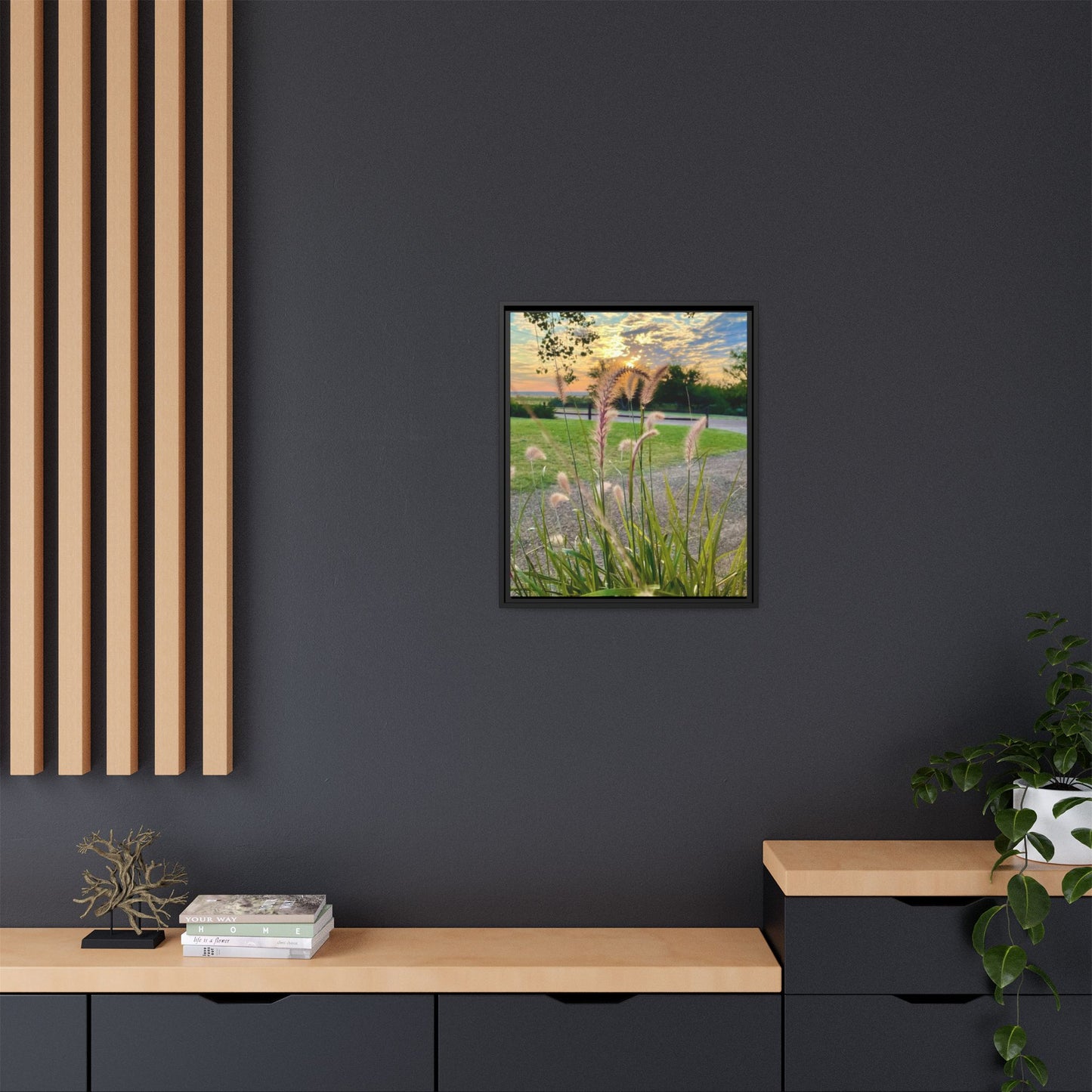 Feathergrass Sunrise, Gallery Canvas Wraps, Vertical Frame