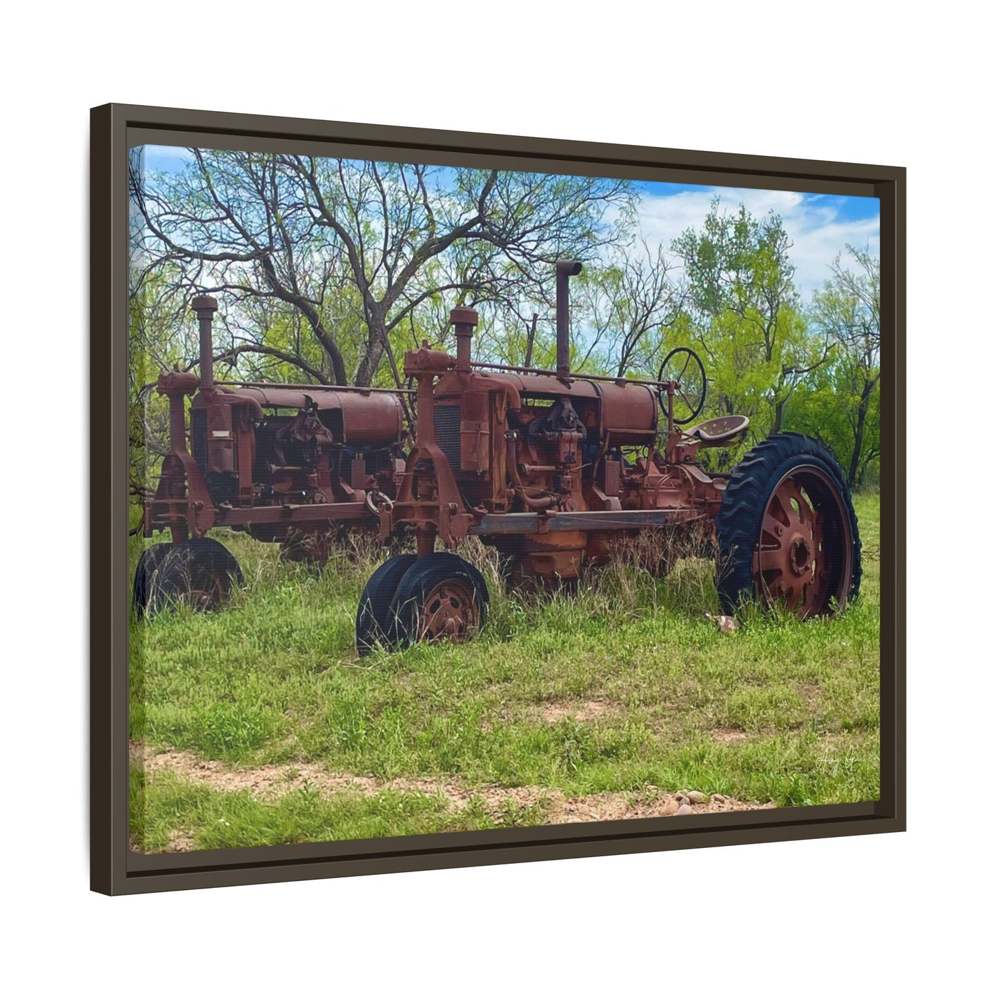 Twin Tractors, Gallery Canvas Wraps, Vertical Frame