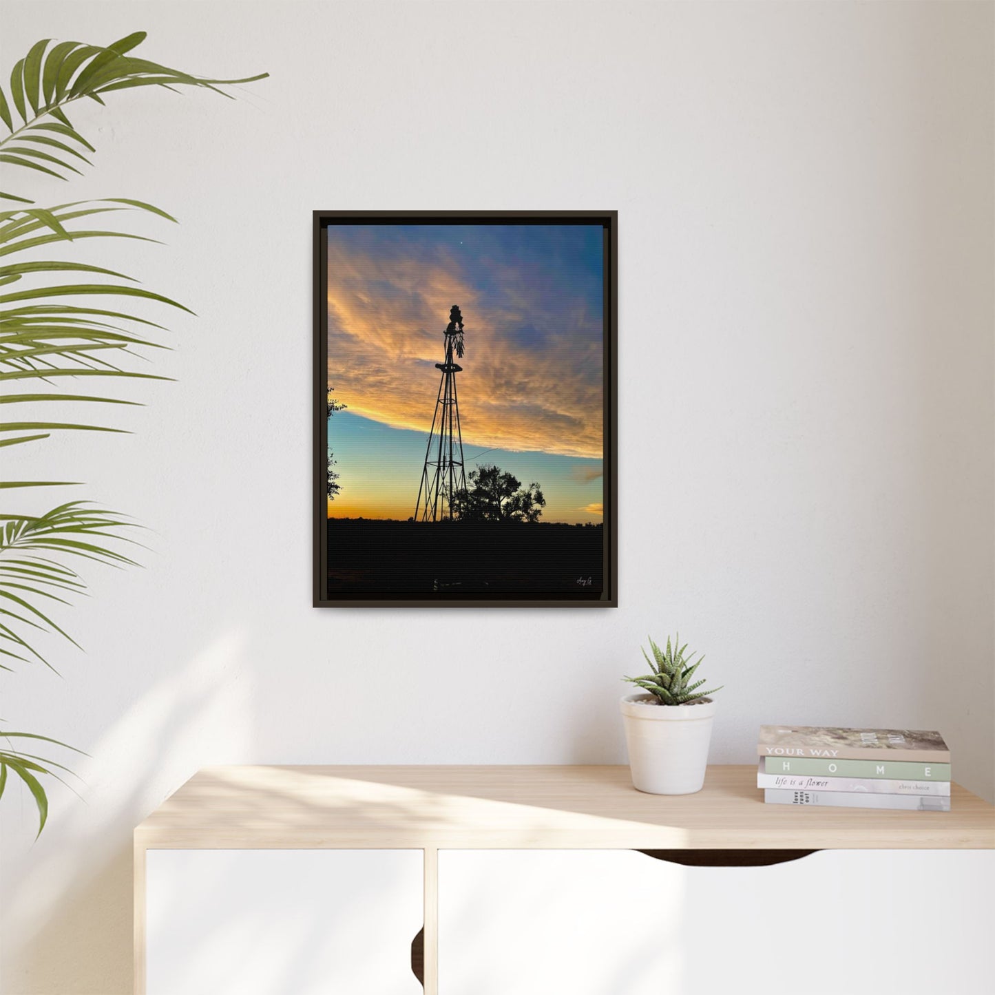 Windmill Sunset, Gallery Canvas Wraps, Vertical Frame