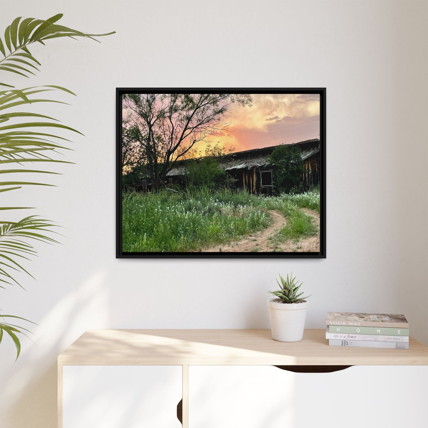 Stable, Matte Canvas, Black Frame